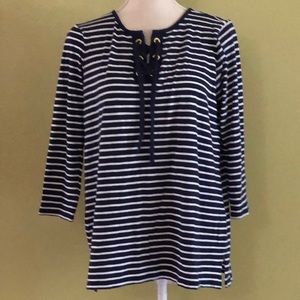 Michael Michael Kors Women’s 3/4 Sleeve Striped Tee